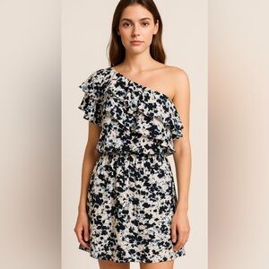 Haute Hippie Silk Off the Shoulder Mini Dress